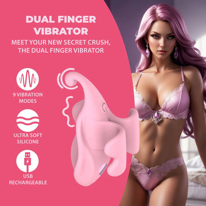 LOVELINE Finger Dual Vibrator - Pink