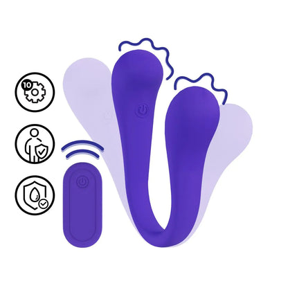 LOVELINE Dual-ended Bendable Vibe with Remote Control - Purple