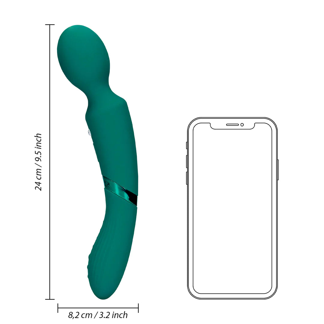 LOVELINE Double-Sided Vibrating Wand - Green Gable