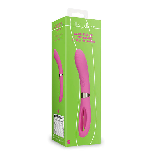 LOVELINE Double-Sided Flapping and G-Spot Vibrator - Exuberant Pink
