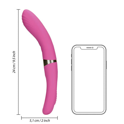 LOVELINE Double-Sided Flapping and G-Spot Vibrator - Exuberant Pink