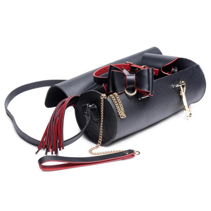 MASTERSERIES Bondage To Go Black & Red Bow Bondage Set w/Carry Case
