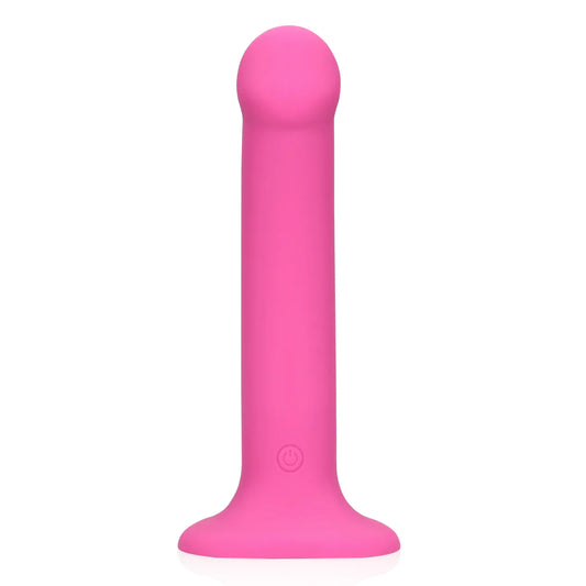 LOVELINE Non-Phallic Vibrating Dildo - Medium - Powerful Pink