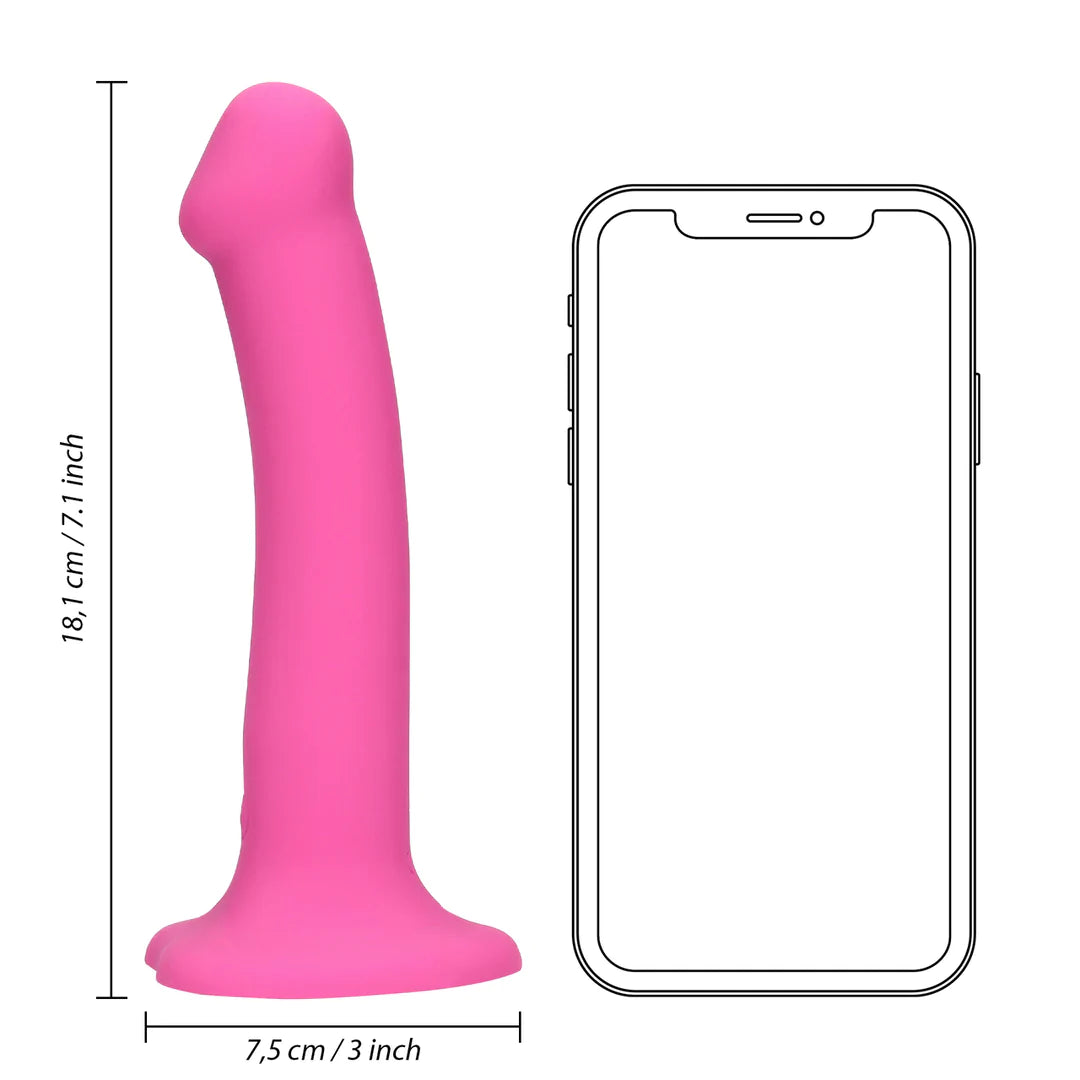 LOVELINE Non-Phallic Vibrating Dildo - Medium - Powerful Pink