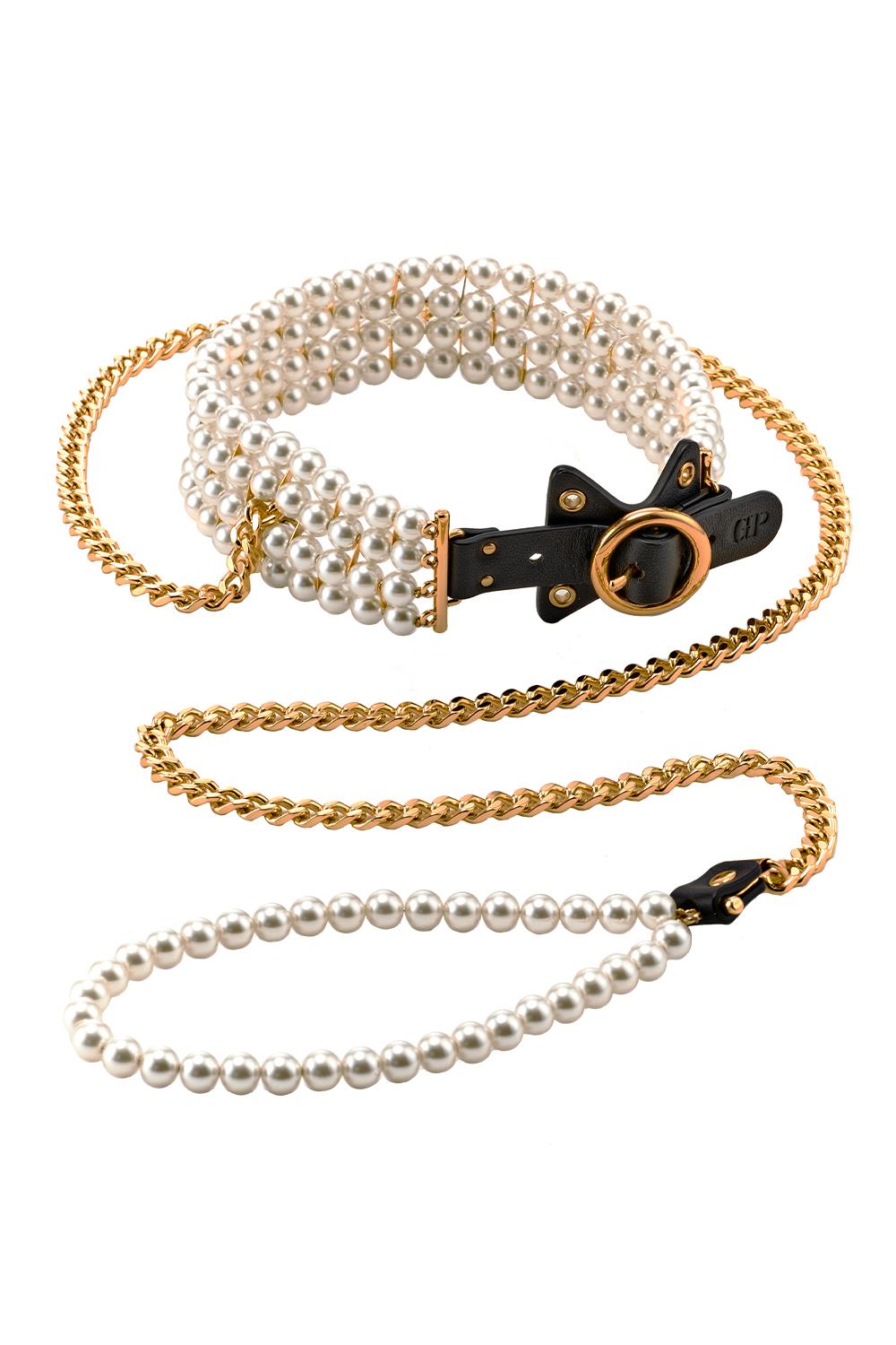 GUILTYPLEASURE Luminious Pearl Leash And Collar