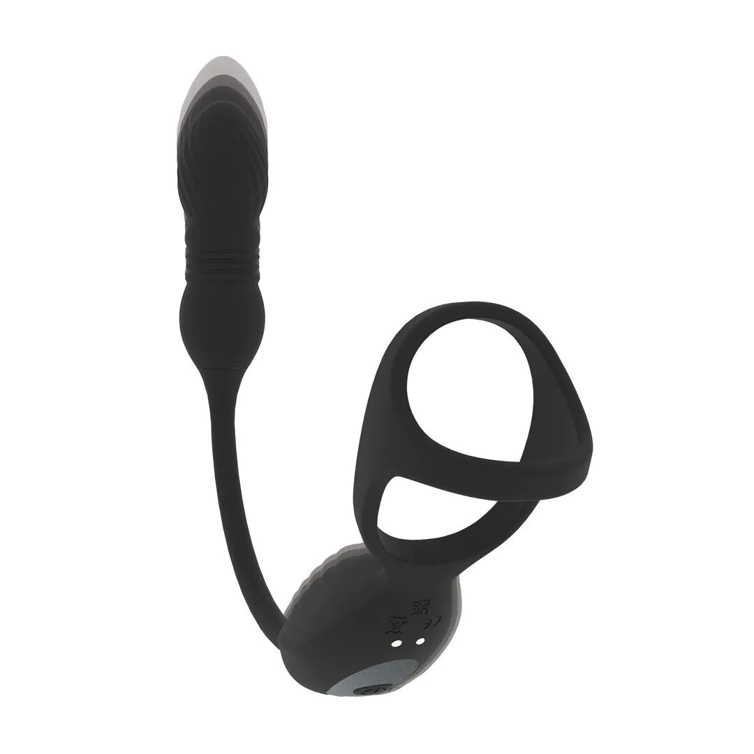 LEVELZ Vibrating and Thrusting Silicone Tri O Cockring with Prostate Stimulator