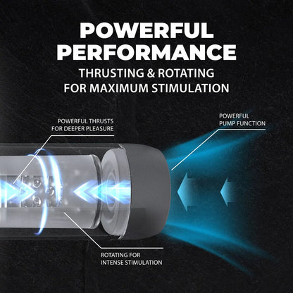 PUMPED Vortex - Suction Rotation and Thrusting Masturbator Pump