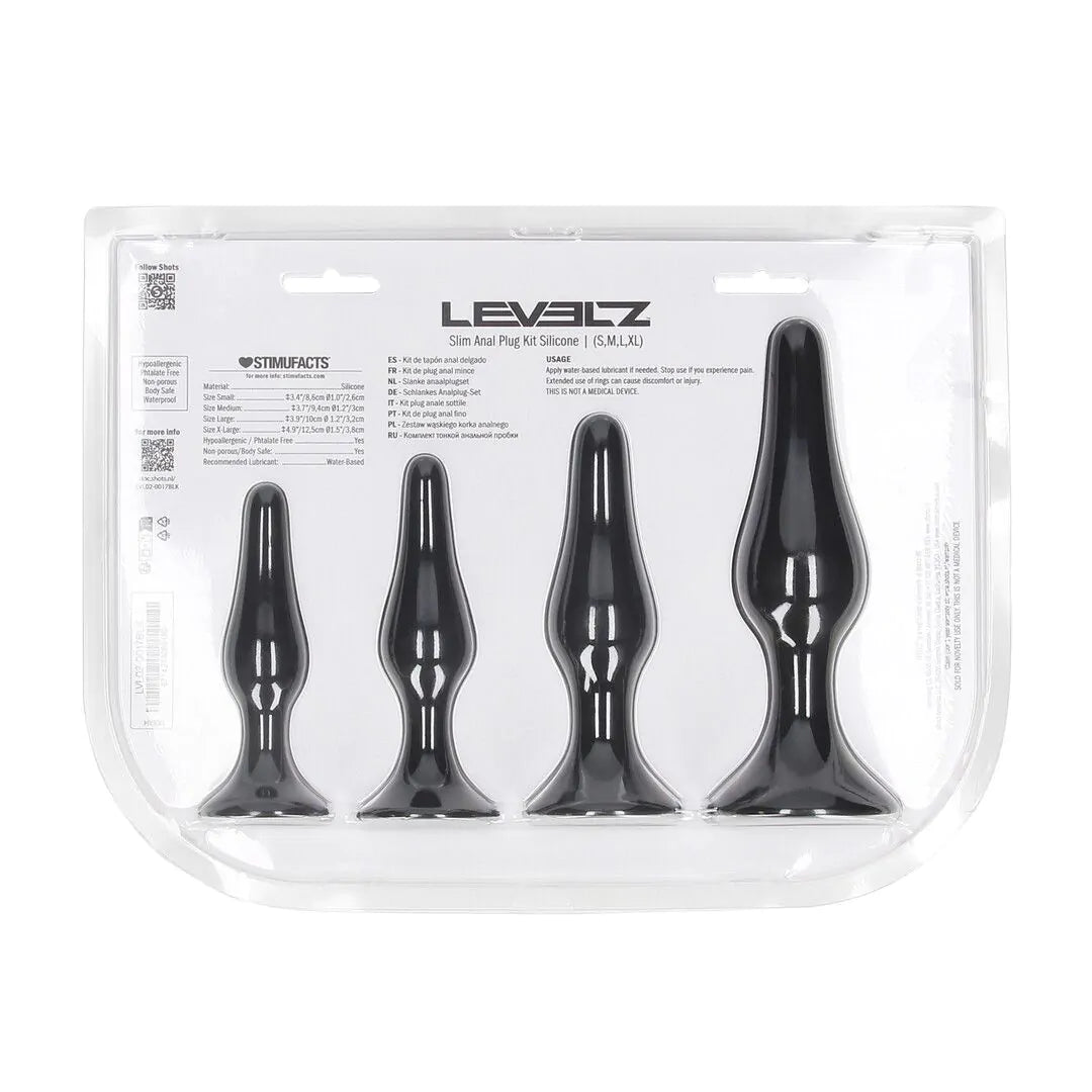 LEVELZ Slim Silicone Anal Plug Set of 4