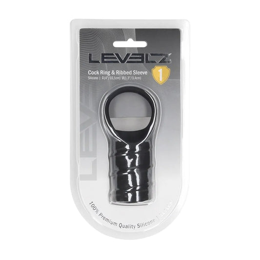 LEVELZ Silicone Cockring and Ribbed Sleeve