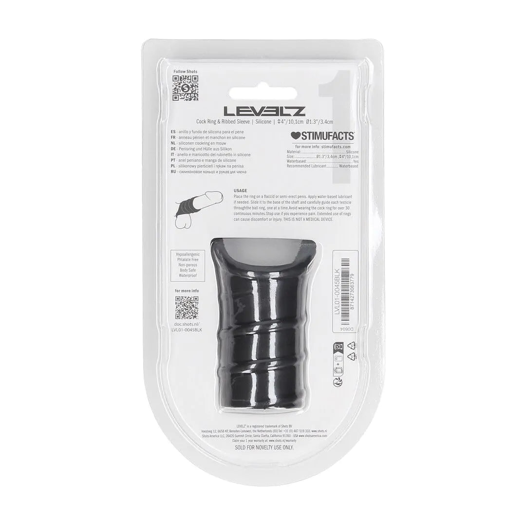 LEVELZ Silicone Cockring and Ribbed Sleeve