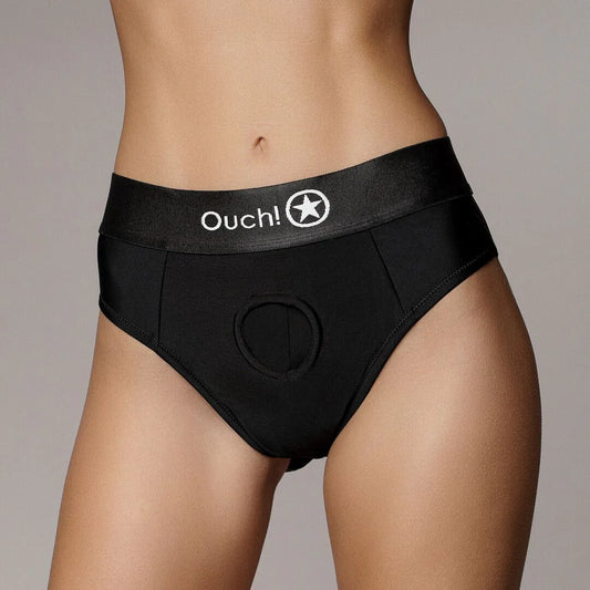 OUCH! Vibrating Strap-on Thong with Removable Butt Straps