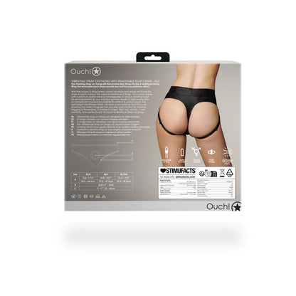 OUCH! Vibrating Strap-on Thong with Removable Butt Straps