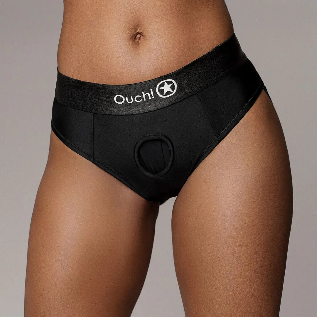 OUCH! Vibrating Strap-on Thong with Removable Butt Straps