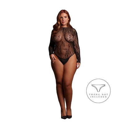 LEDÉSIR Sexy Leopard Mesh Crotchless Bodysuit