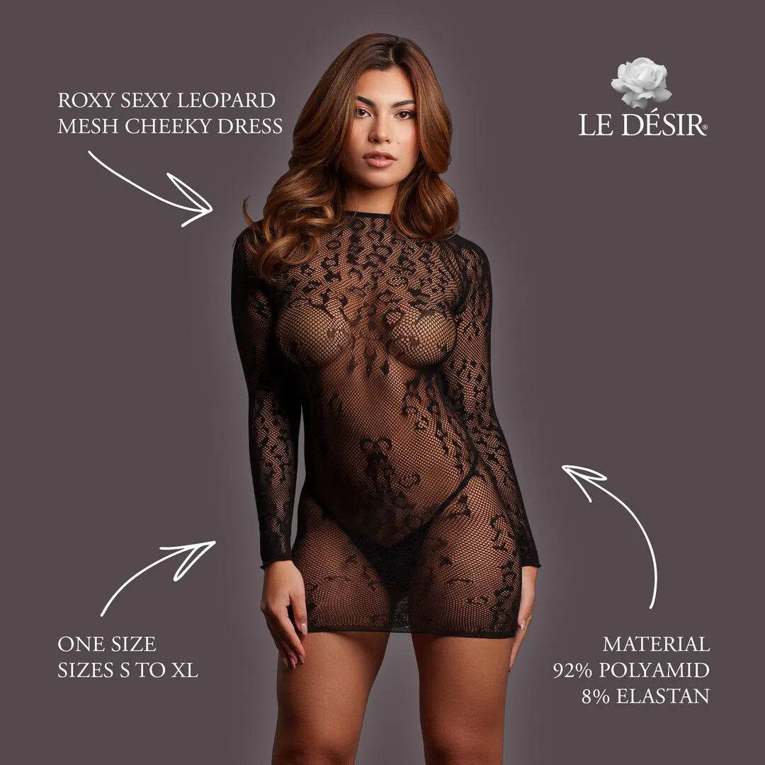 LEDÉSIR Roxy - Sexy Leopard Mesh Cheeky Dress