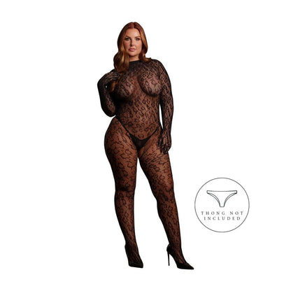 LEDÉSIR Roxy - Leopard Open Knit Cat Suit