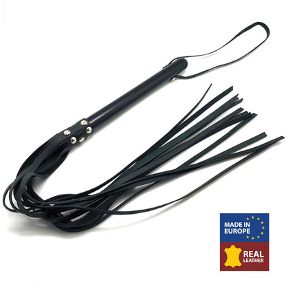 THERED Wooden Martinet with Leather Strings - 78 cm - Black