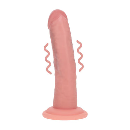 REALROCK Dual Density Silicone Curved Realistic Vibrating Dildo with Suction Cup - 6" / 15,5 cm