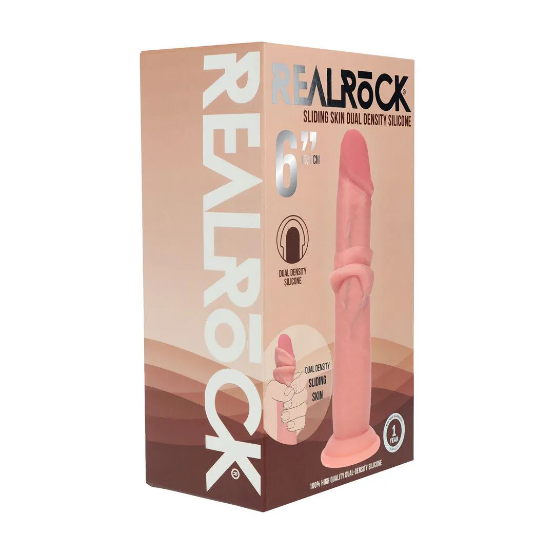 REALROCK Dual Density Silicone Realistic Sliding Skin Dildo