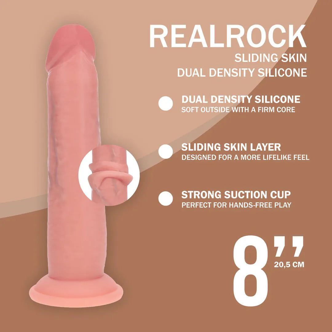 REALROCK Dual Density Silicone Realistic Sliding Skin Dildo
