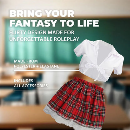 S-LINE Schoolgirl Costume - S/M - White